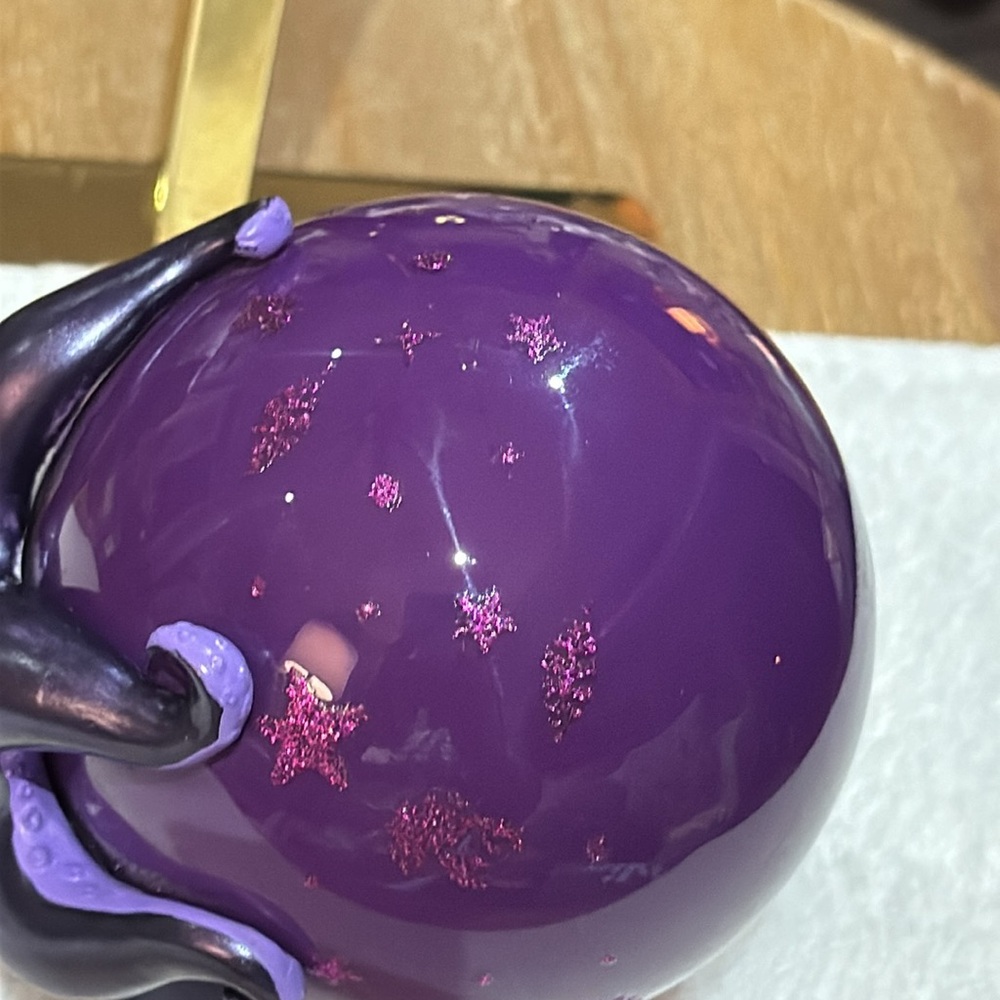 DISNEY Store, RARE Ursula Purple Glass Ball Sketchbook Ornament, PRISTINE - Picture 16 of 17